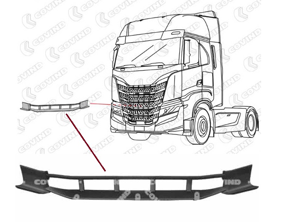 Maska kabiny spodní - střední IVECO AS/AD-AT S-Way,  AS/AD-AT X-Way od 2019