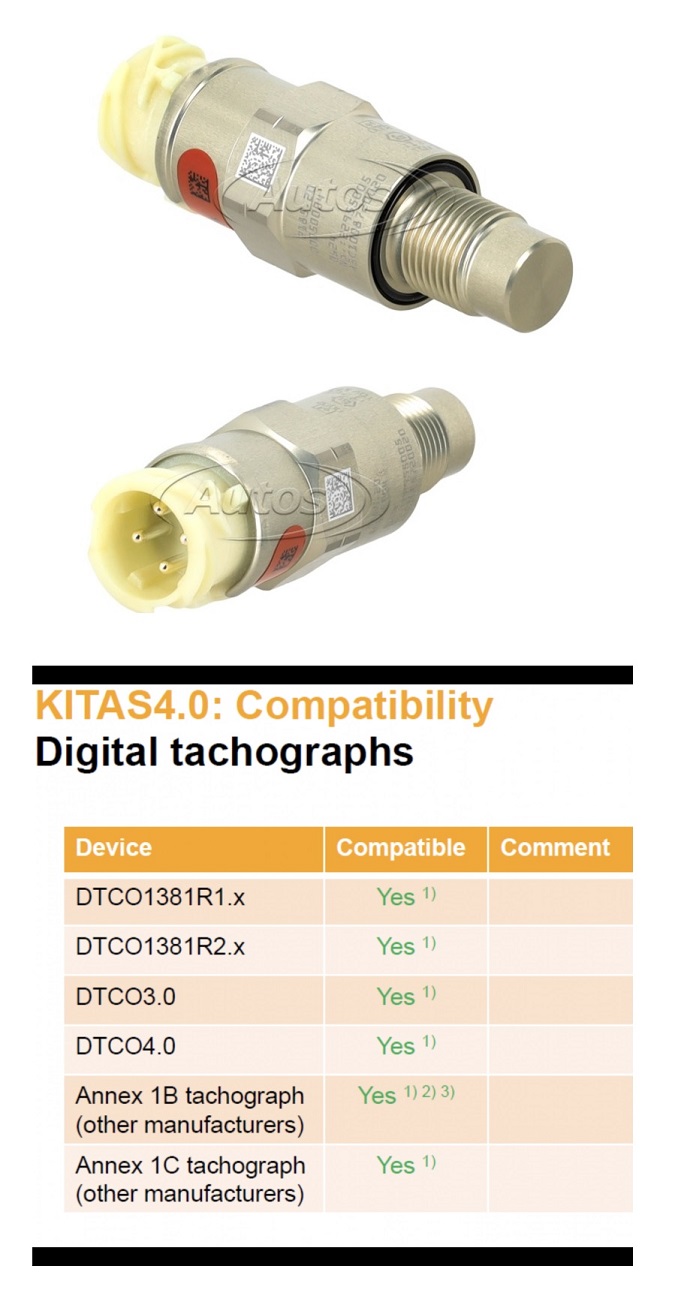 Snímač tachografu Kitas4 R1.21 / M18x1,5/25mm  4pin MERCEDES Actros MP4/MP5 od 2011