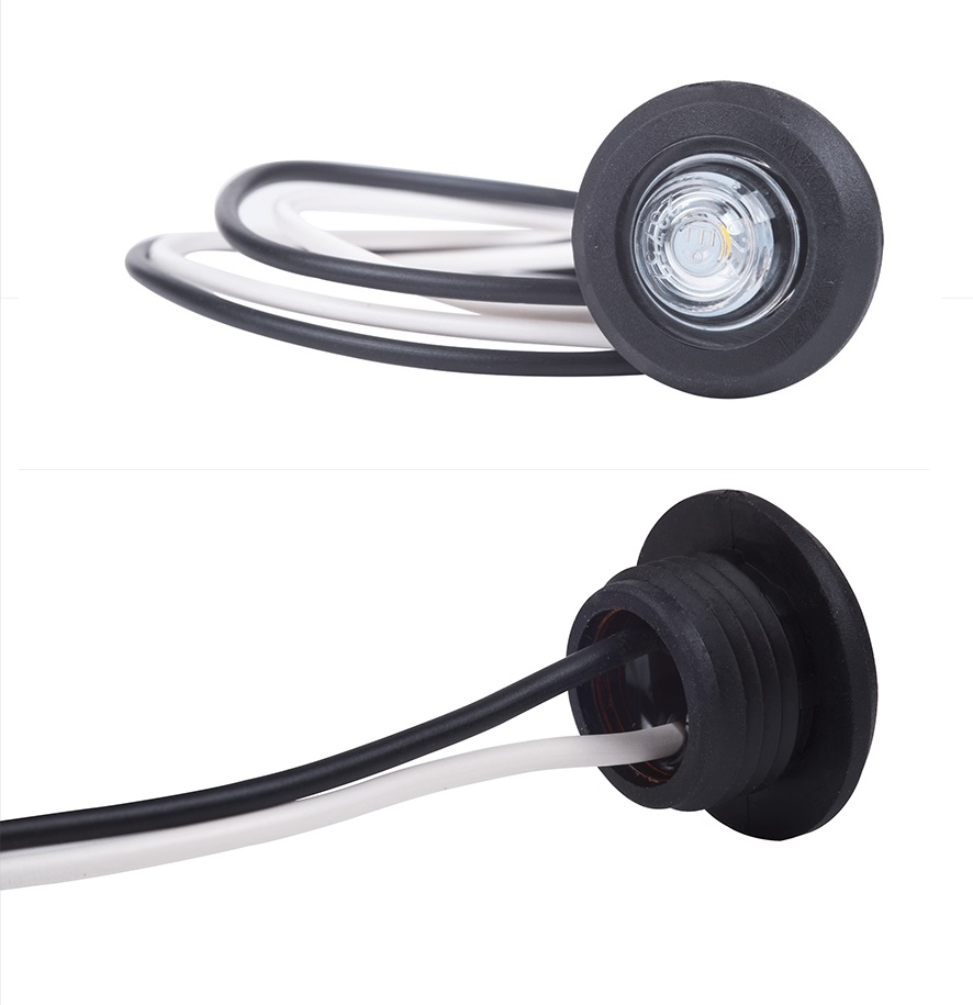 Svítilna poziční přední LED 12V/24V HOR 109, bílá, kabel 0,5m