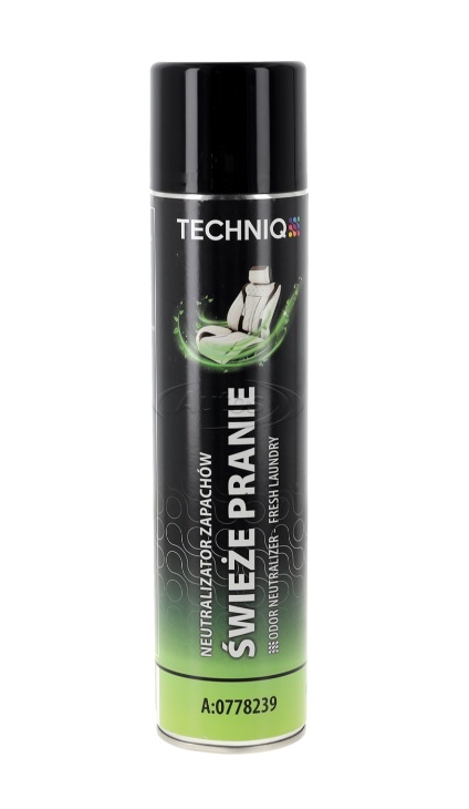 Neutralizátor pachů/ osvěžovač vzduchu ve spreji TECHNIQ s vůní "Fresh Laundry", 600ml
