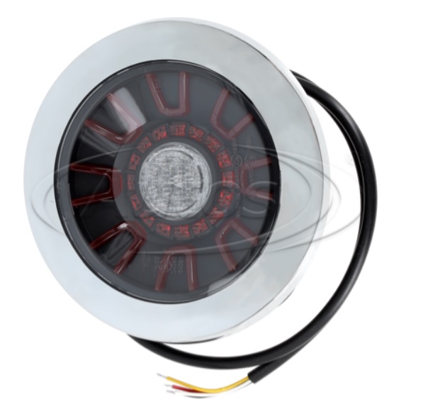 Svítilna zadní 3-dílná L/P 12V/24V LED /pozička,couvání,mlhovka/ pr.155mm, kabel 1m