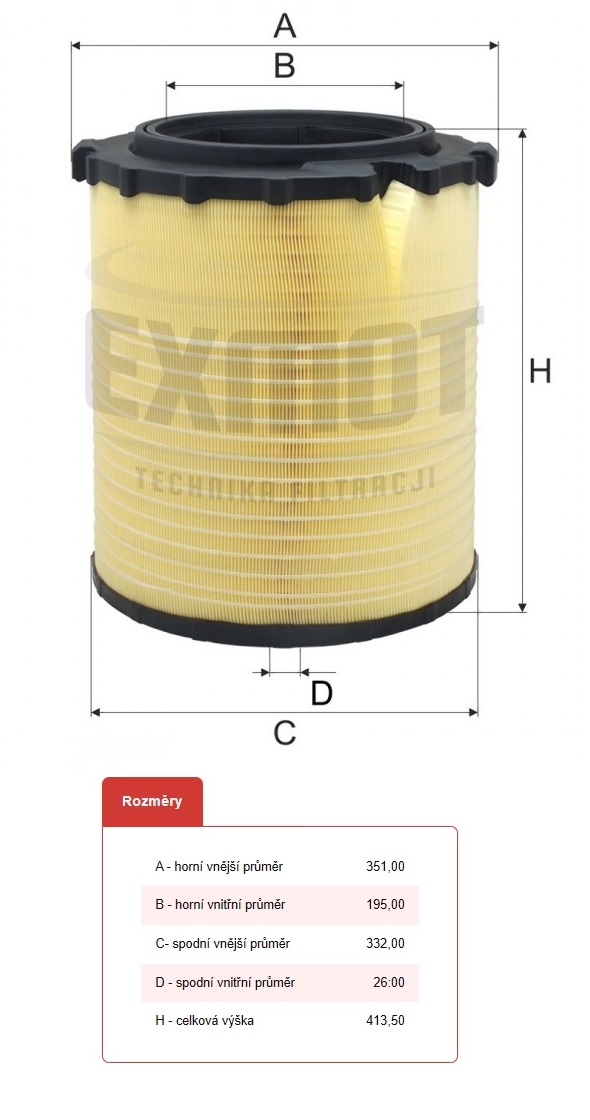 Filtr vzduchu WPO-973 VOLVO FH Euro 6 od 2023