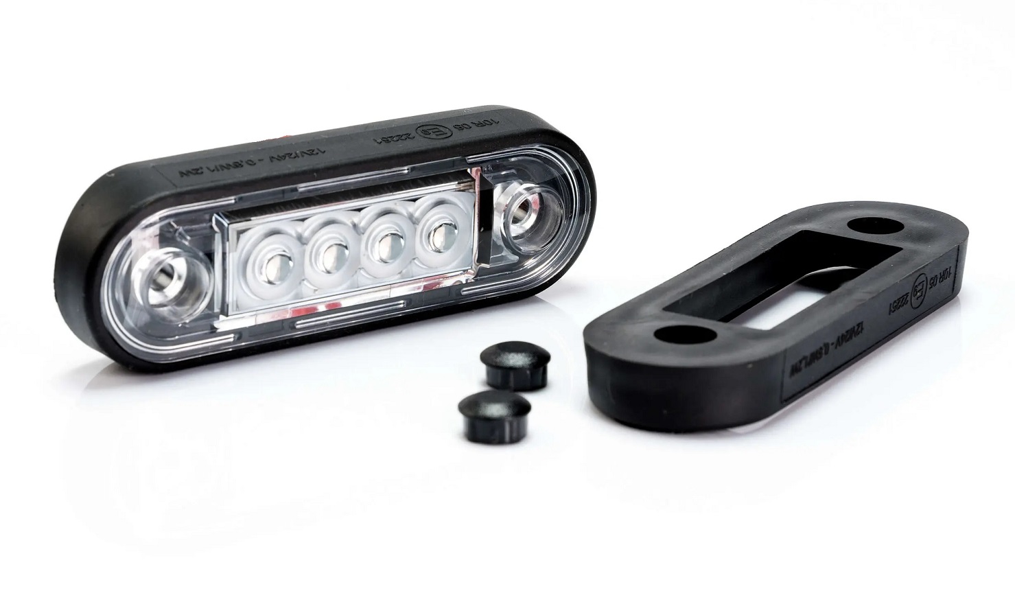 Svítilna poziční 12V/24V 4xLED bílá/žlutá  84x28x13 s podložkou, kabel 0,15m