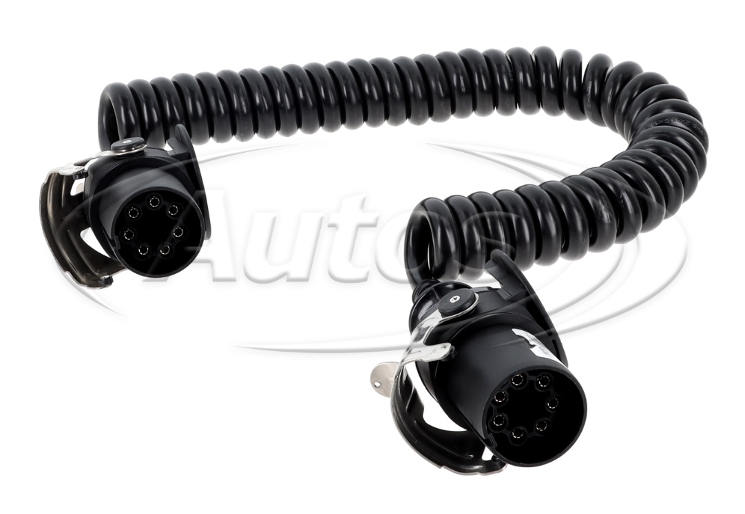 Kabel propojovací  7-pin 24V ABS/EBS/ADR spirálový 4,5m s koncovkami