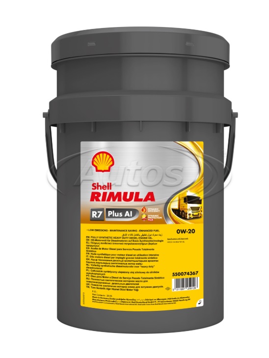 Olej motorový SHELL RIMULA R7 PLUS AI 0W-20, 20 l