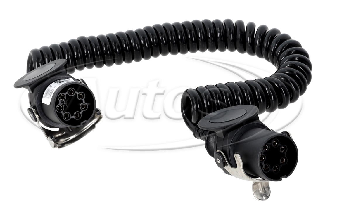 Kabel propojovací  7-pin 24V ABS/EBS spirálový 4,5m s koncovkami