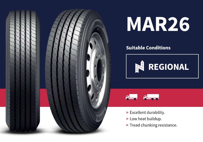 Pneumatika nákladní 245/70 R19,5"  MAR26  136/134M  M+S 3PMSF /  vodící + návěsová