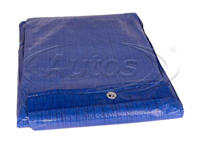 Plachta krycí 3,5x5,4m s kovovými oky, 90g/m2, modrá