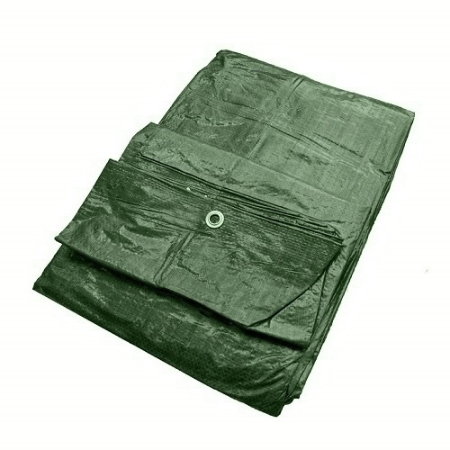 Plachta krycí 4x10m s kovovými oky, 214g/m2, zelená