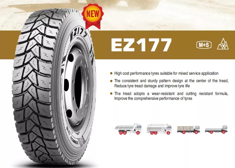 Pneumatika těžká mechanizace 13 R22,5"   EZ177  156/151K  TL  M+S  3PMSF  / záběrová