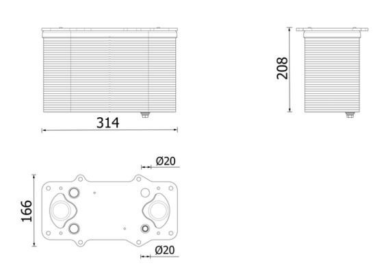 Chladič vzduchu 314x166x208 Intercooler MAN TGX II od 02.2020