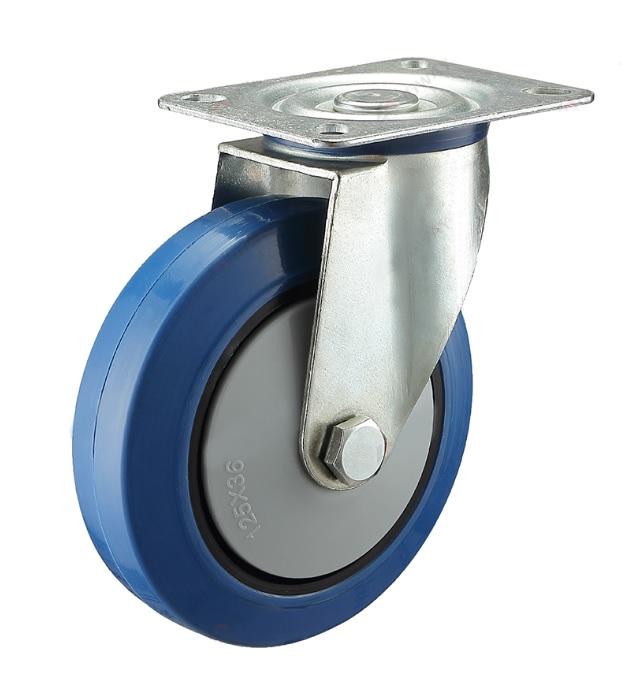 Kolečko transportní gumové, otočné, deska 100x84, rozteč děr 80x60, nosnost 200 kg