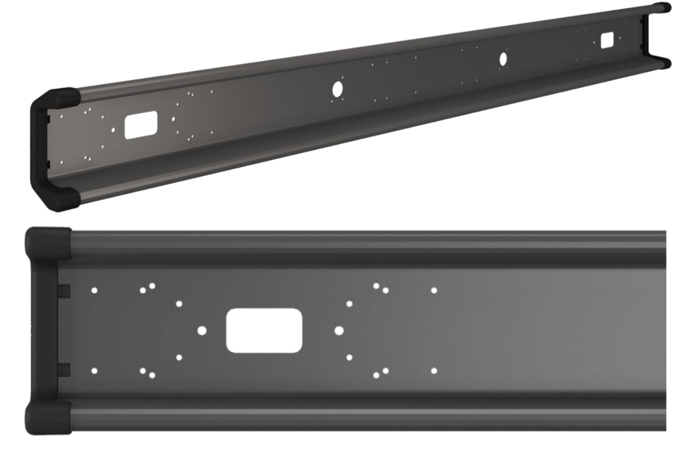 Nárazník zadní plechový - s bočními krytkami - délka 2000mm