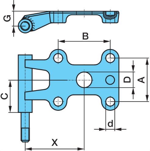 Držák pera spodní s čepem na tlumič P BPW ECO MAXX