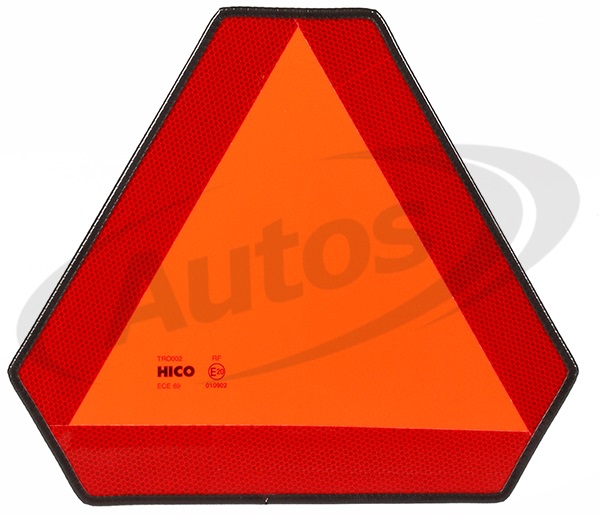 Trojúhelník reflexní pomalá vozidla do 30 km/h - plech JCB,CAT,CASE,KOMATSU, NEW HOLLAND