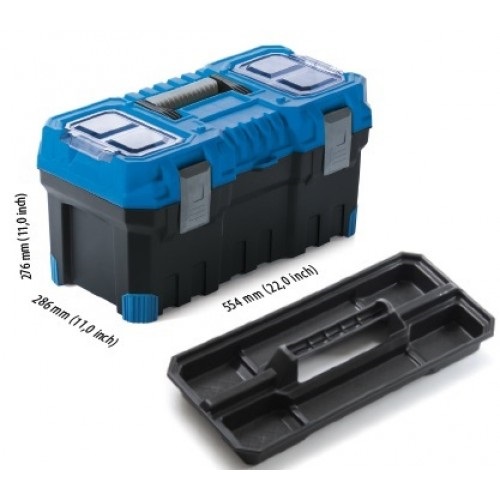 Box na nářadí plastový TITAN PLUS 554x286x276 modrý s plastovým madlem