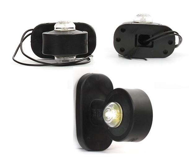 Svítilna poziční - tykadlo L 12V/24V LED č/b krátká, kabel 0,32m