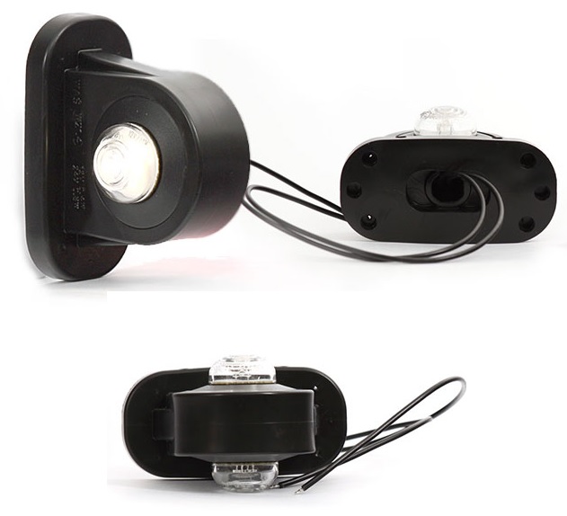 Svítilna poziční - tykadlo L 12V/24V LED č/b krátká, kabel 0,32m