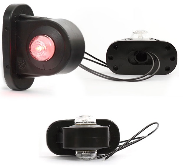 Svítilna poziční P 12V/24V LED č/b krátká, kabel 0,32m