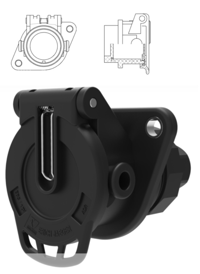 Zásuvka parkovací - bez konektorů ABS 24V ISO 7638