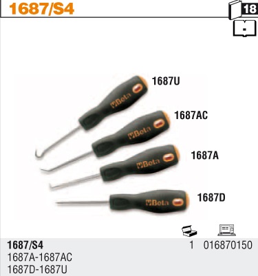 Sada přesných rýsovacích jehel s rukojetí - 4 ks/ 1687/S4