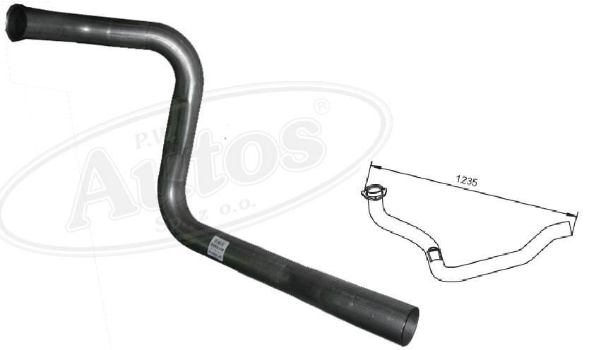 Trubka výfuku přední 1235mm RVI Midlum 220/150/180/270 od 2004