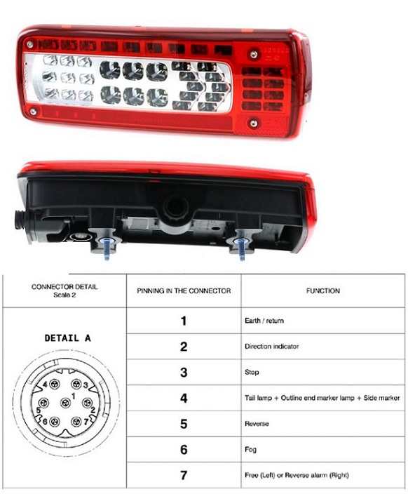 Svítilna zadní LED s akustickým signálem zpátečky P VOLVO FM od 09.2013