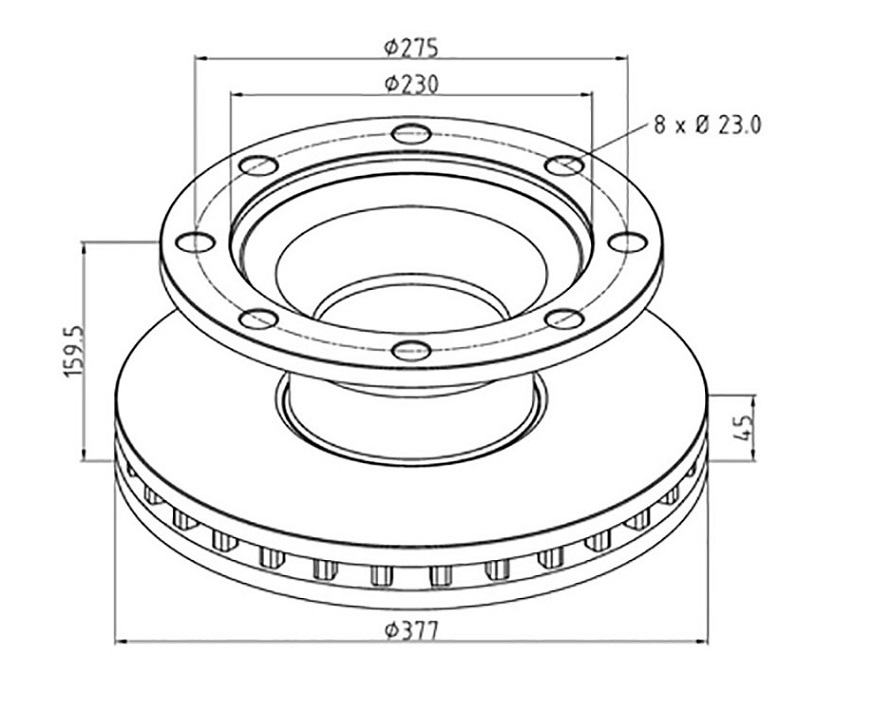 Kotouč brzdový 377x45x159,5 BPW SKH Eco-Maxx/SB4345
