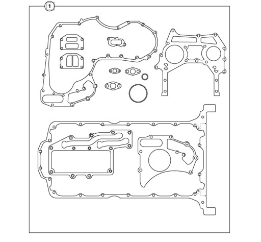 Těsnění klikové skříně spodní - sada CAT C4.4 3054C 3054E, JCB 3CX 4CX, CAT 414E 416D 416E