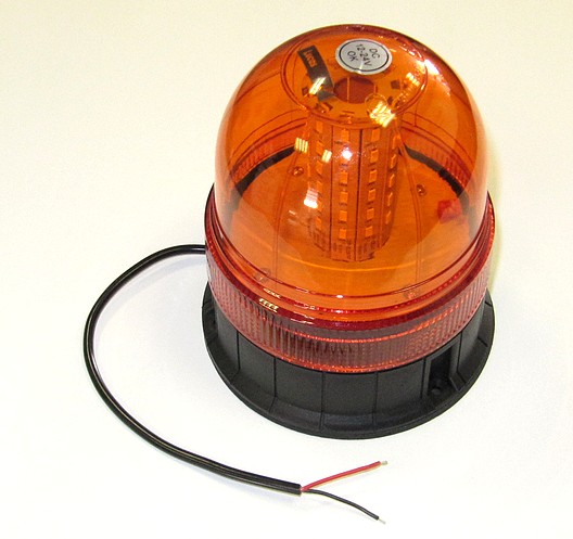 Maják výstražný 3-funkční 12V/24V LED oranžový, pevná montáž, kabel 0,25m