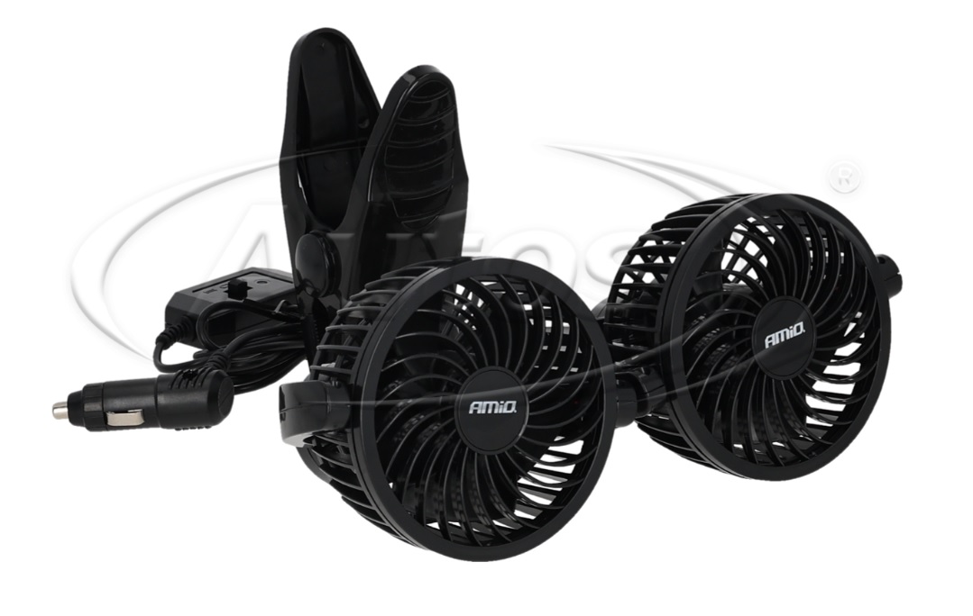 Ventilátor AMIO 24V / 2xpr.100mm (4") - s klipsem, kabel 2 m