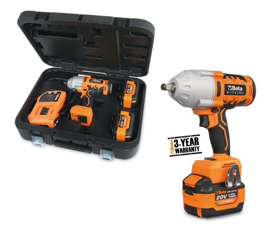 Utahovák rázový AKU 1984/K1200 900Nm 1/2" 1600ot/min., baterie 6.0Ah/nabíječka/kufřík