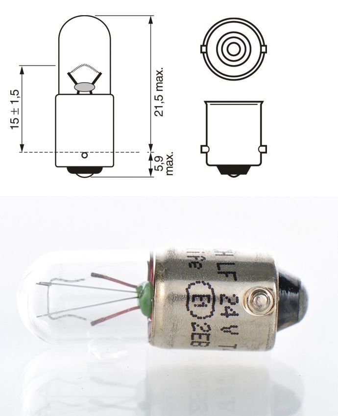Žárovka 24V/ 4W T4W BA9s BOSMA Trucklight Maxlife 