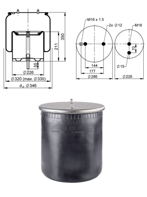 Vlnovec pérování kompletní - železný zvon L/P ZN SCANIA P,G,R,T,94,114,124,144,164