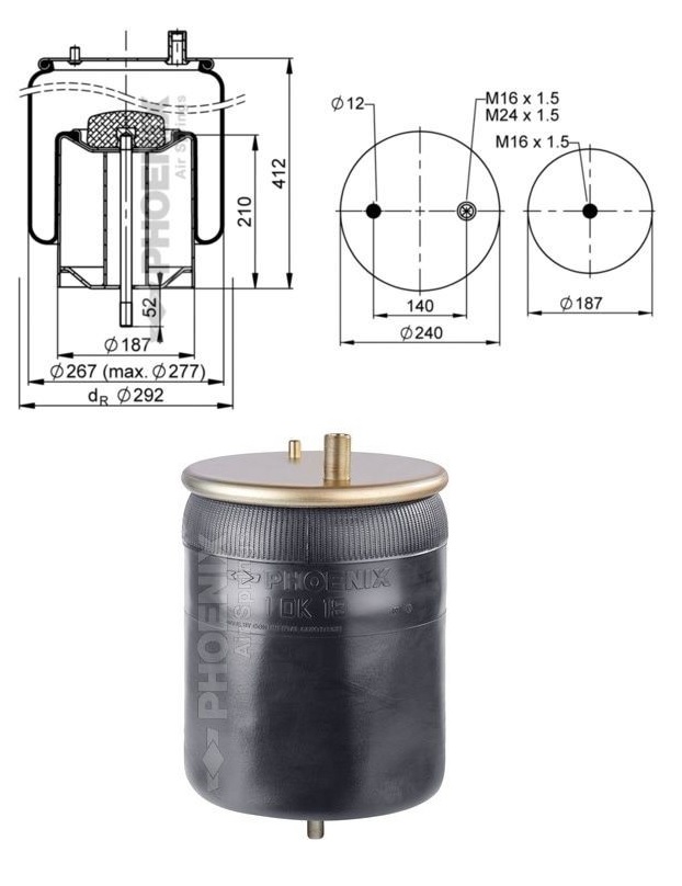 Vlnovec pérování kompletní - železný zvon ZN L/P RVI Magnum od 09.1990, Premium od 04.1996