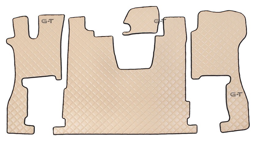 Koberec podlahový prošívaný ECO kůže béžový - sada SCANIA R automat od 2017