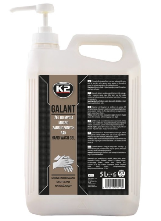 Gel na mytí rukou s dávkovačem - silné zněčištění K2 GALANT, 5 l
