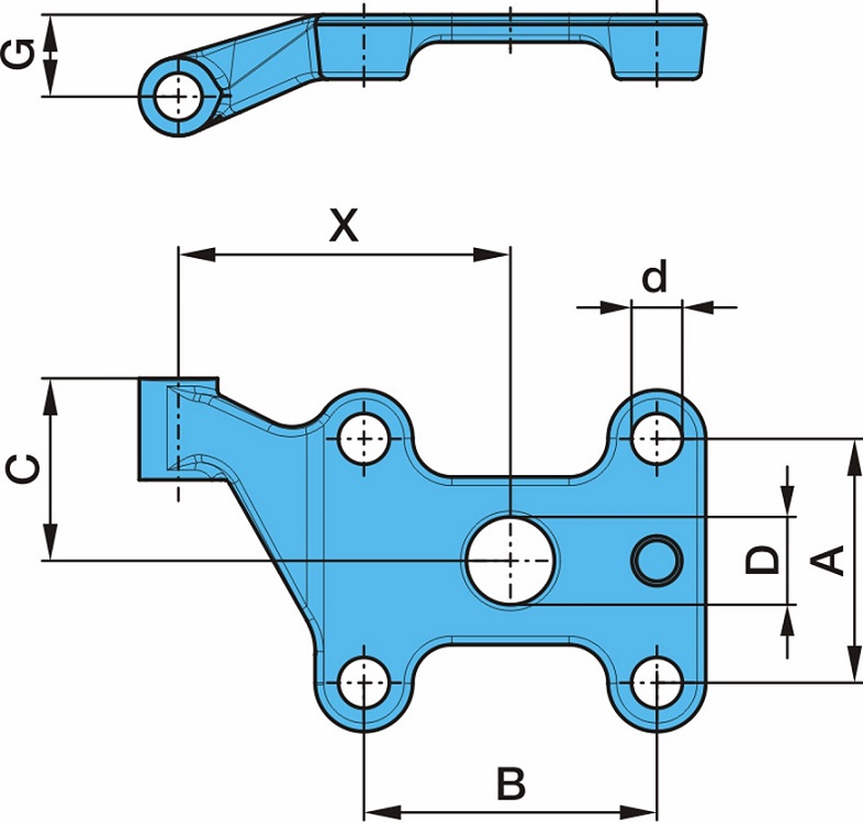 Držák pera spodní s čepem na tlumič L BPW ECO MAXX