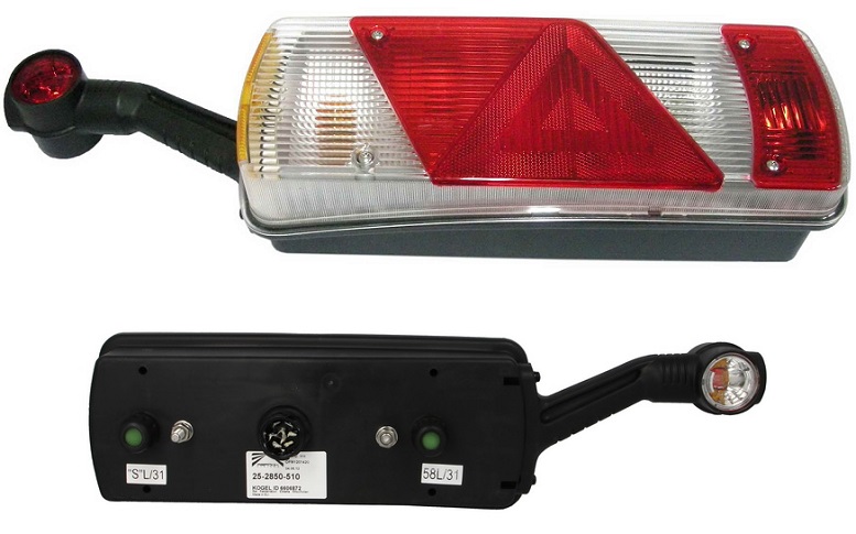 Svítilna zadní ECOPOINT II KOGEL L s trojúhelníkem a poziční svítilnou