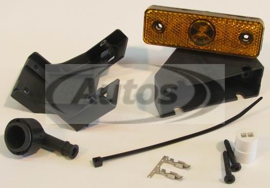 Svítilna poziční boční 24V/1,3W LED oranžová s držákem 90°