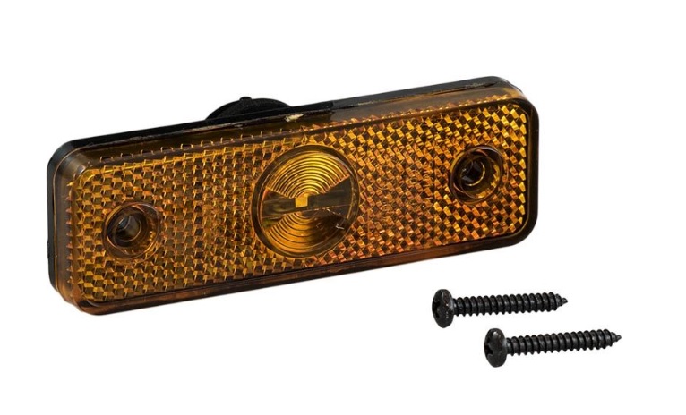 Svítilna poziční FLATPOINT 24V/1,3W LED oranžová s odrazkou, konektor, bez držáku