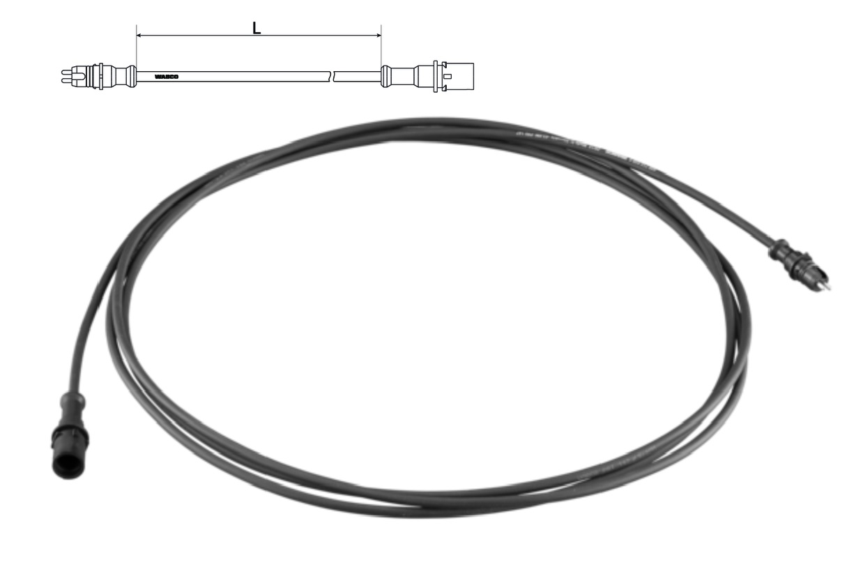 Kabel prodlužovací snímače ABS 3,8m/ 2pin RVI, SCANIA, MAN, SCHMITZ, TEREX, KRONE