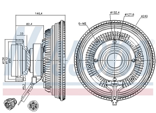 Viskospojka kompletní bez vrtule VOLVO FM12, FM 300/340/380