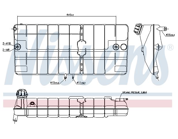 Nádrž expanzní 742x321x130 MAN M2000M, M90 D2865/ D2866