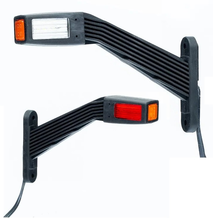 Svítilna poziční - tykadlo P 12V/24V = 1,2W/2,4W LED č/b/ž, dlouhá, kabel 0,3m