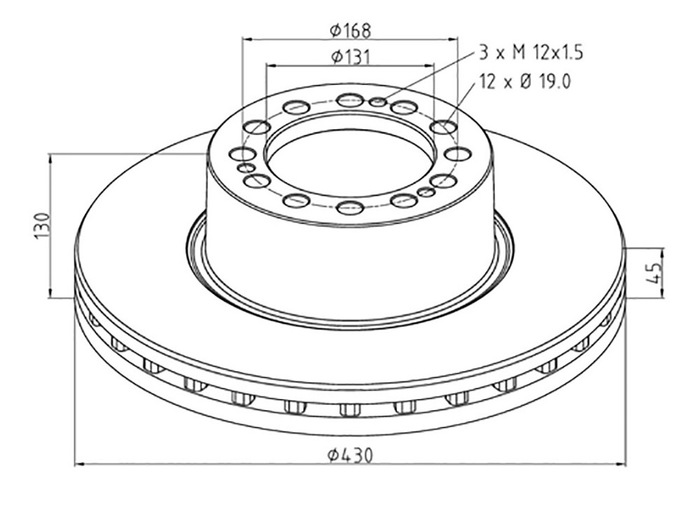 Kotouč brzdový 430x45x130 SAF SKRB 9022H,SKRB 9022K,SKRB 9022W