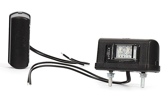 Osvětlení SPZ boční 12V/24V 2xLED, černé, kabel 0,2m 