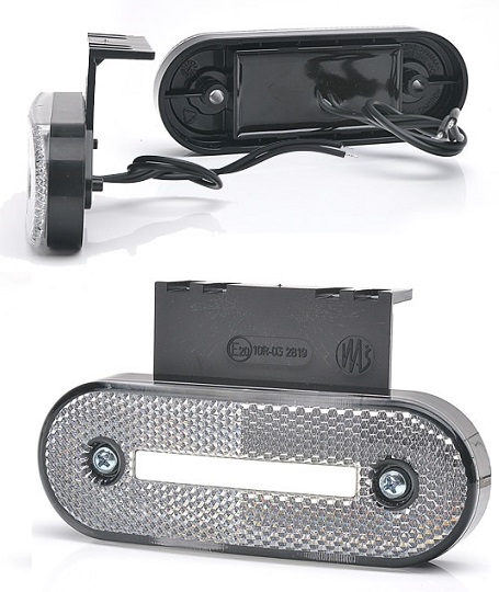 Svítilna poziční 12V/24V 114x42x20/ 4xLED bílá s držákem, kabel 22cm