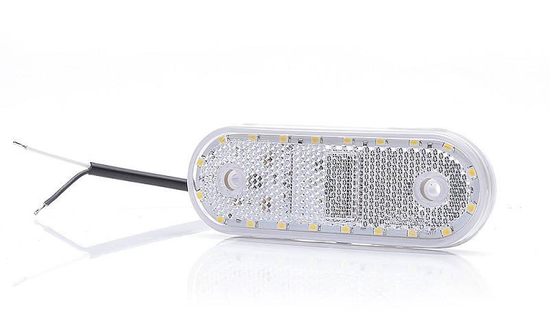 Svítilna poziční 12V/24V 20xLED bílá s odrazkou, kabel 0,22m