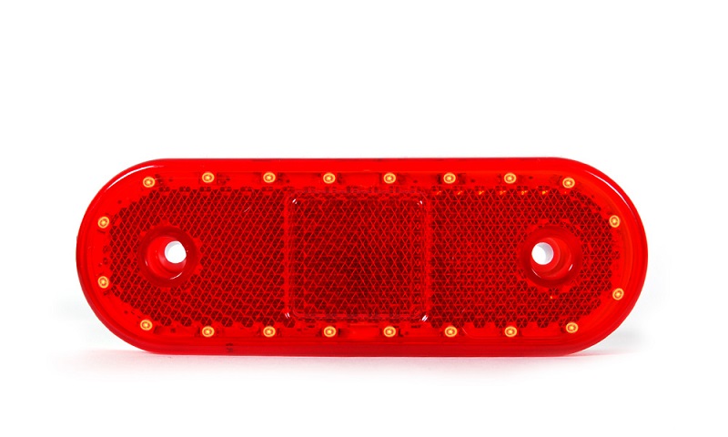 Svítilna poziční 12V/24V 20xLED červená s odrazkou, kabel 0,22m